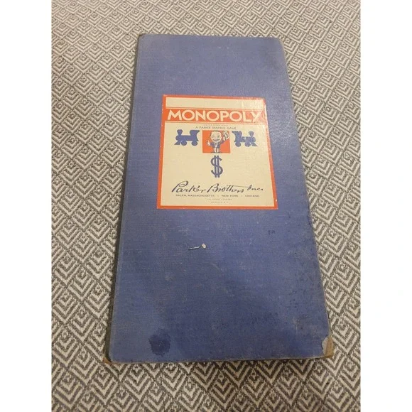 Vintage 1935 Blue Monopoly Board Game 99% Complete